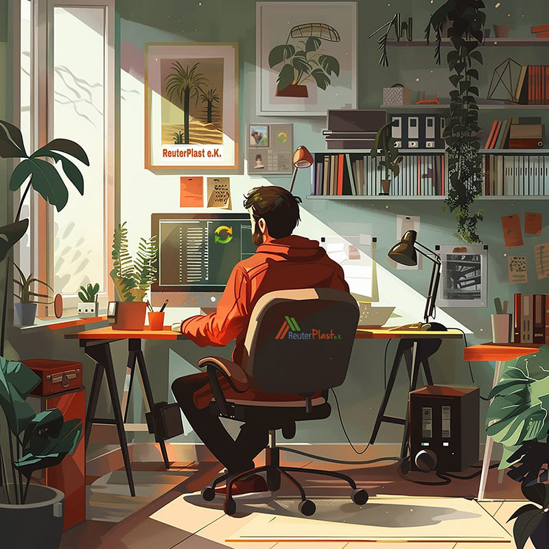 Buero-Arbeitsplatz Arbeiten im Büro