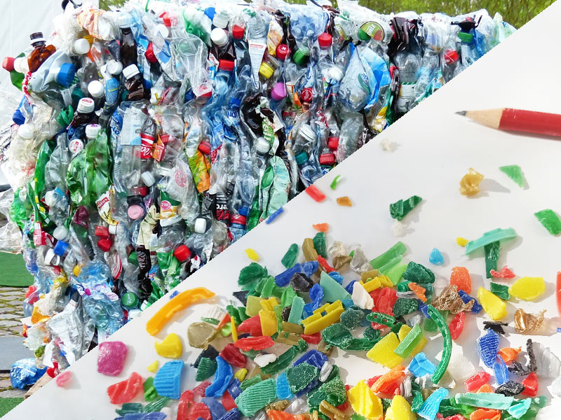 Aus Plastikflaschen wird Granulat
